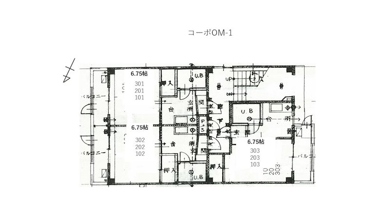 コーポOM-1 敷地配置図